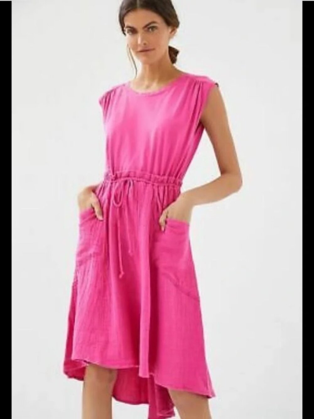 Vibrant pink tee dress by Daily Practice Anthropologie XS